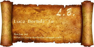 Lucz Borbála névjegykártya